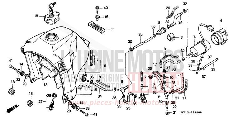 FUEL TANK/FUEL PUMP for Africa Twin 750 SPACE BLUE (PB136I) from 1992
